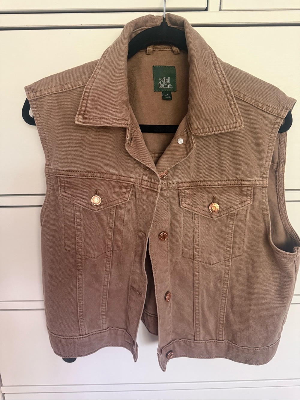 wild fable brown sleeveless denim jacket vest